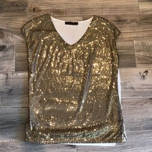 Gold sequined party shirt!